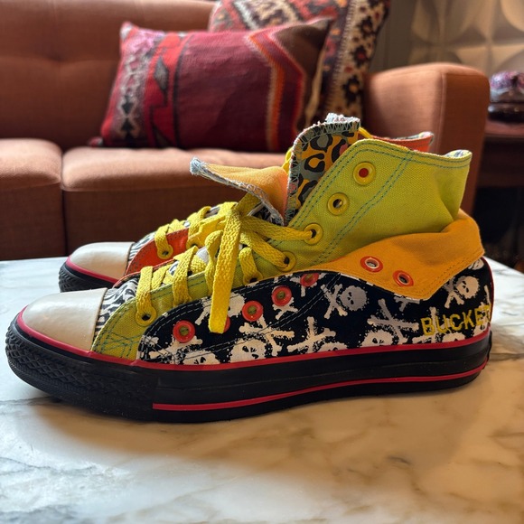 Converse Other - Converse Chuck Taylor All Star Double Upper High Top Mixed Print Sneakers Size 8